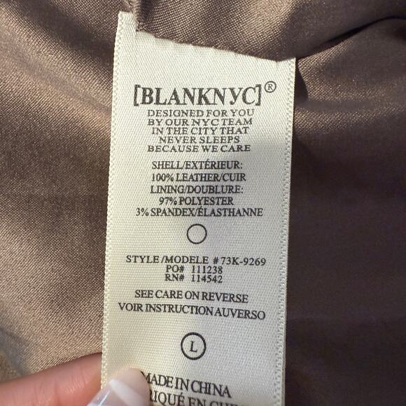 BLANKNYC Suede Moto Jacket Large Taupe Brown Real Leather Biker Fall Edgy Fall - Picture 6 of 6